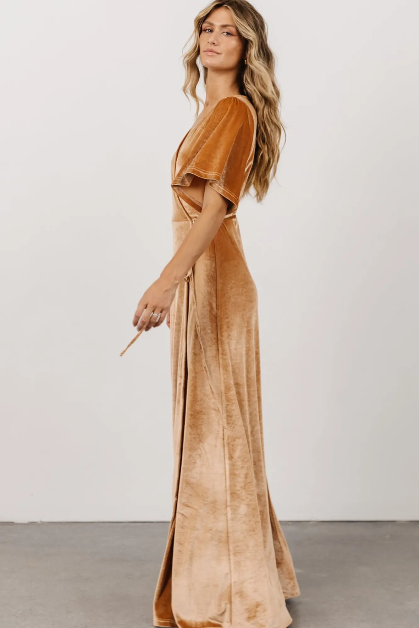 Baltic Born Meghan Velvet Wrap Maxi Dress | Golden Hour