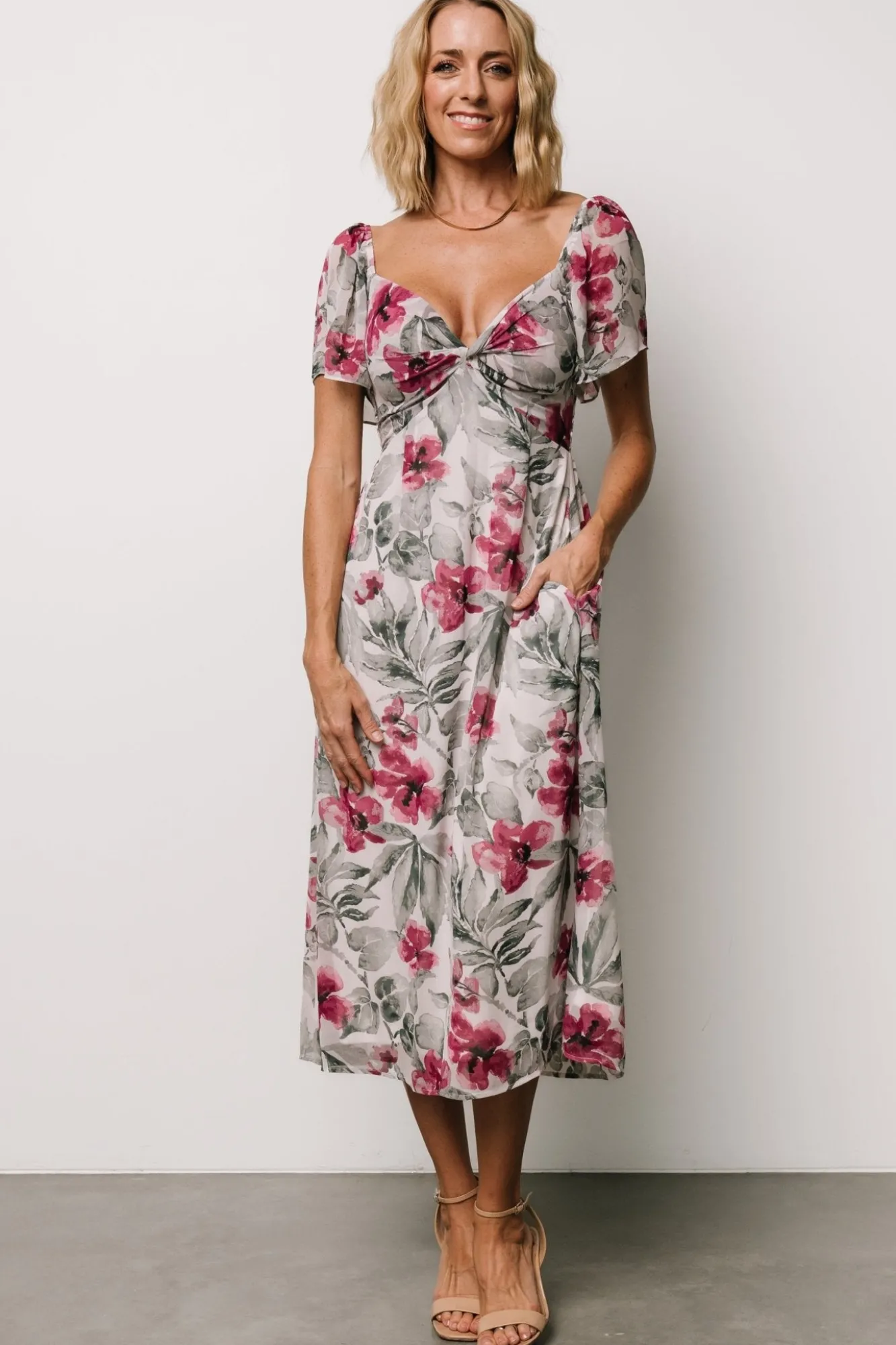 Baltic Born Melinda Midi Dress | Pink Floral