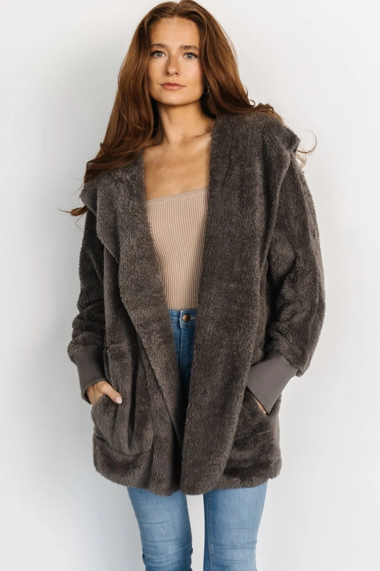 Baltic Born Melrose Teddy Jacket | Dark Gray