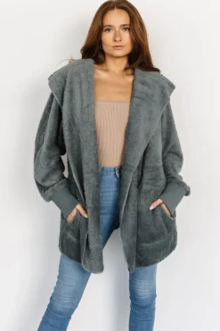 Baltic Born Melrose Teddy Jacket | Dusty Blue
