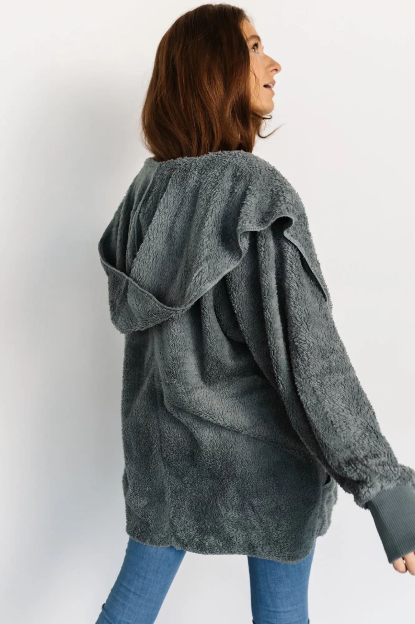 Baltic Born Melrose Teddy Jacket | Dusty Blue
