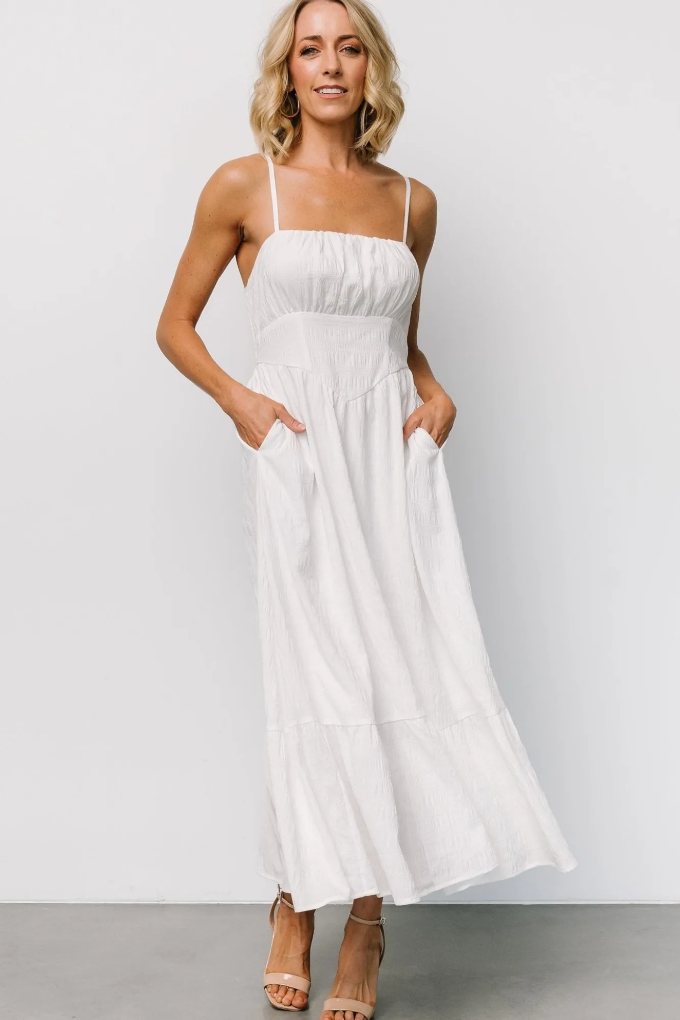 Baltic Born Mikayla Textured Tank Dress | Off White