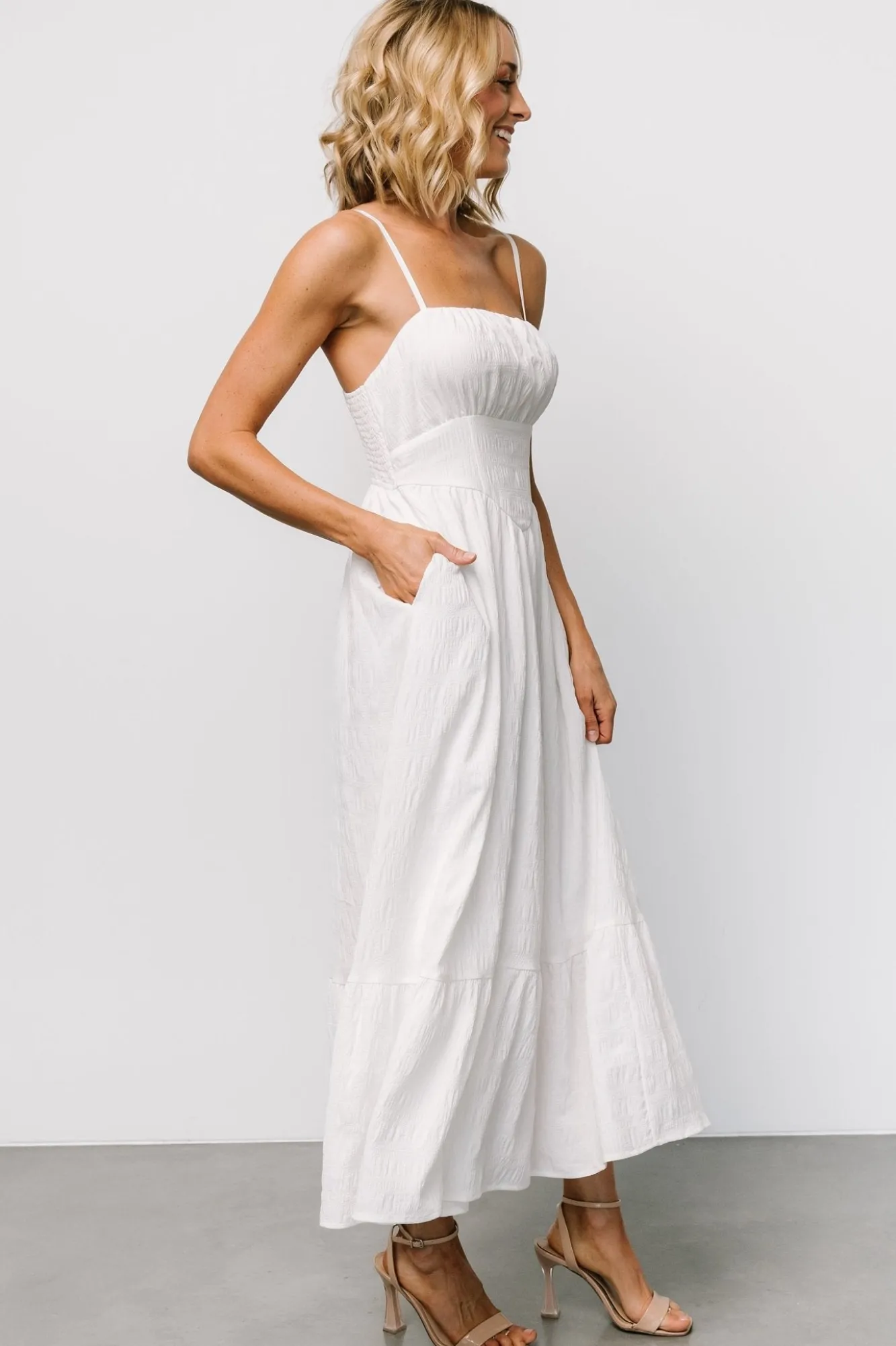 Baltic Born Mikayla Textured Tank Dress | Off White