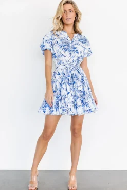 Baltic Born Mikki Mini Dress | White + Blue