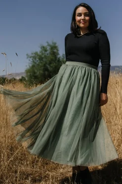 Baltic Born Mila Tulle Skirt | Dark Sage