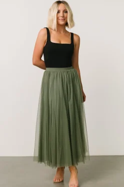 Baltic Born Mila Tulle Skirt | Dark Sage
