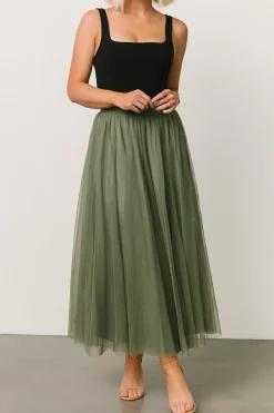 Baltic Born Mila Tulle Skirt | Dark Sage
