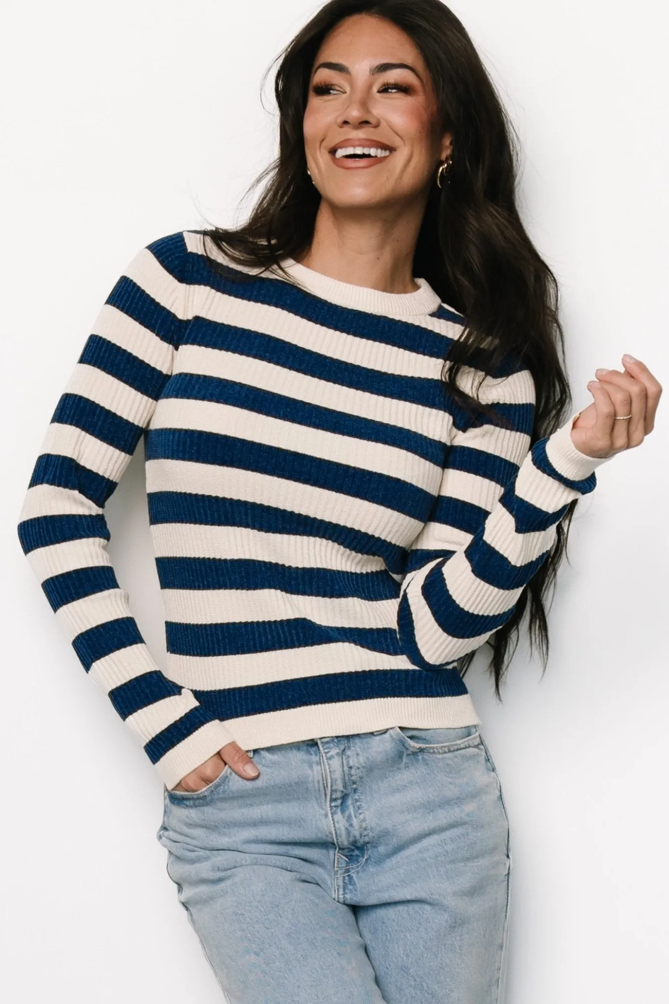 Baltic Born Milwaukee Striped Sweater | Blue + Ivory