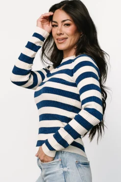 Baltic Born Milwaukee Striped Sweater | Blue + Ivory