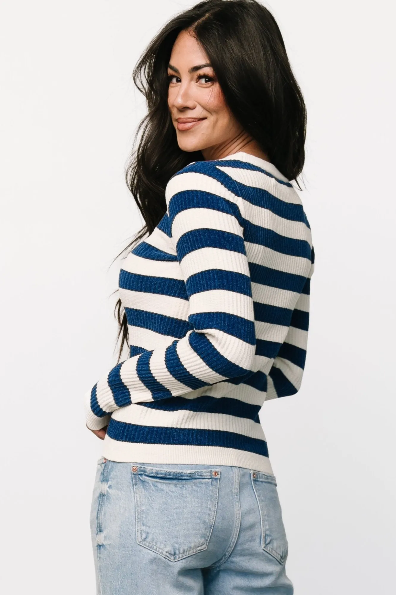 Baltic Born Milwaukee Striped Sweater | Blue + Ivory