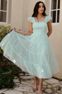 Baltic Born Mindi Tulle Midi Dress | Sea Blue