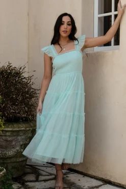Baltic Born Mindi Tulle Midi Dress | Sea Blue