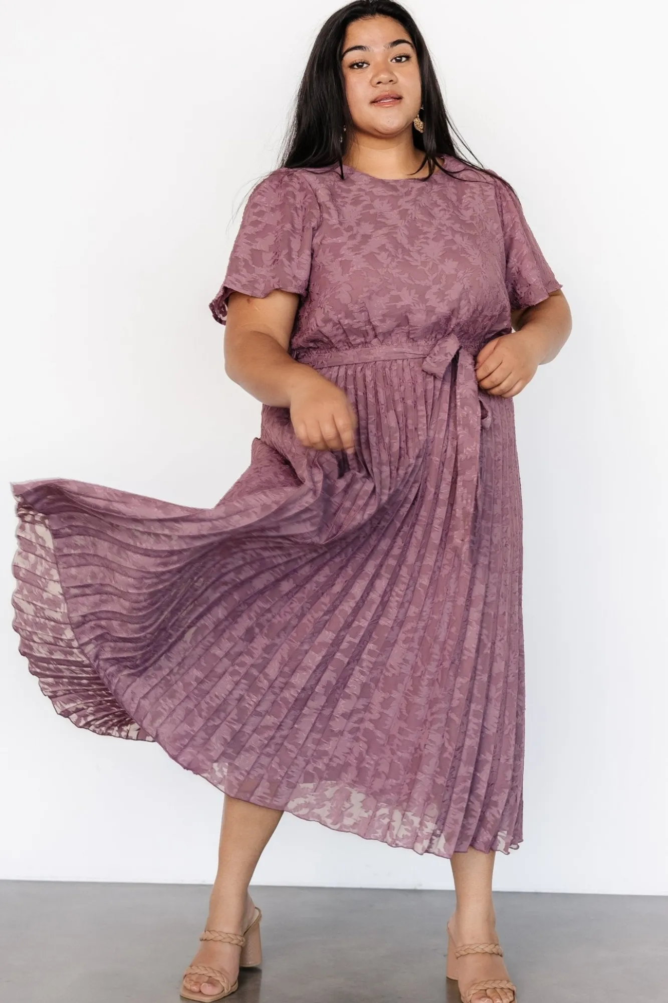 Baltic Born Mindy Pleated Dress | Vintage Plum