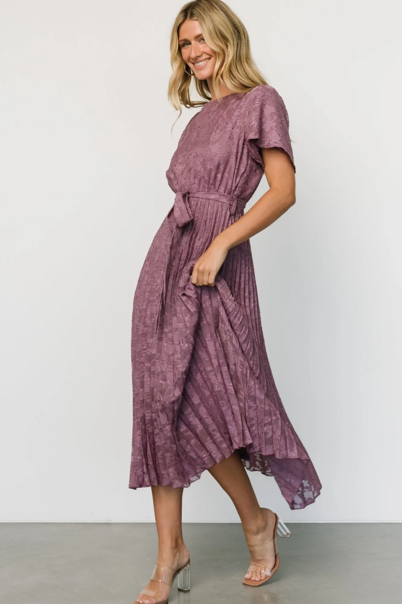Baltic Born Mindy Pleated Dress | Vintage Plum