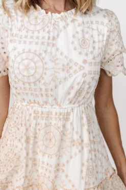 Baltic Born Mirabel Eyelet Midi Dress | White + Natural