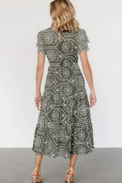 Baltic Born Mirabel Eyelet Midi Dress | Olive + White