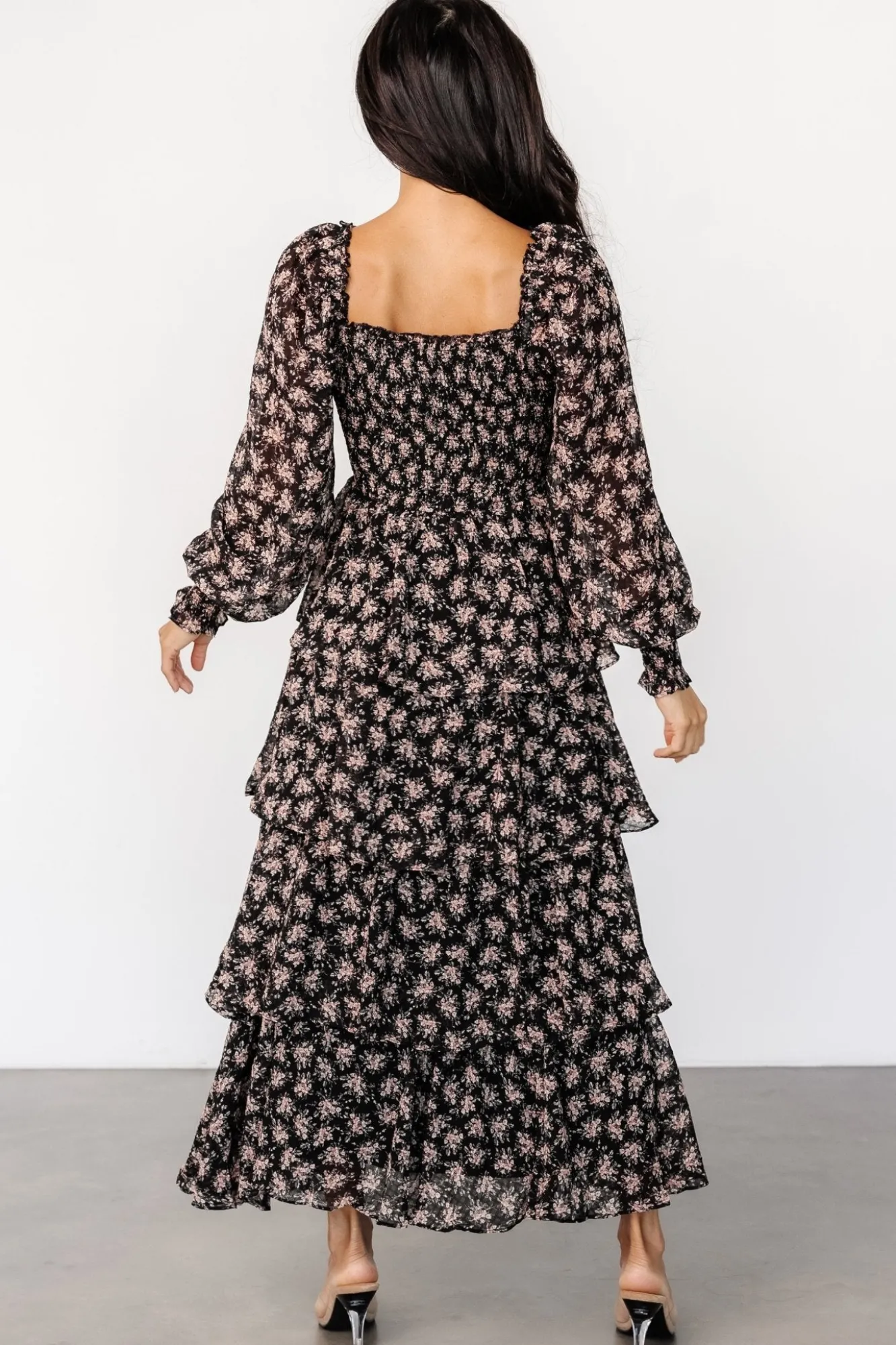 Baltic Born Miranda Tiered Maxi Dress | Black Floral