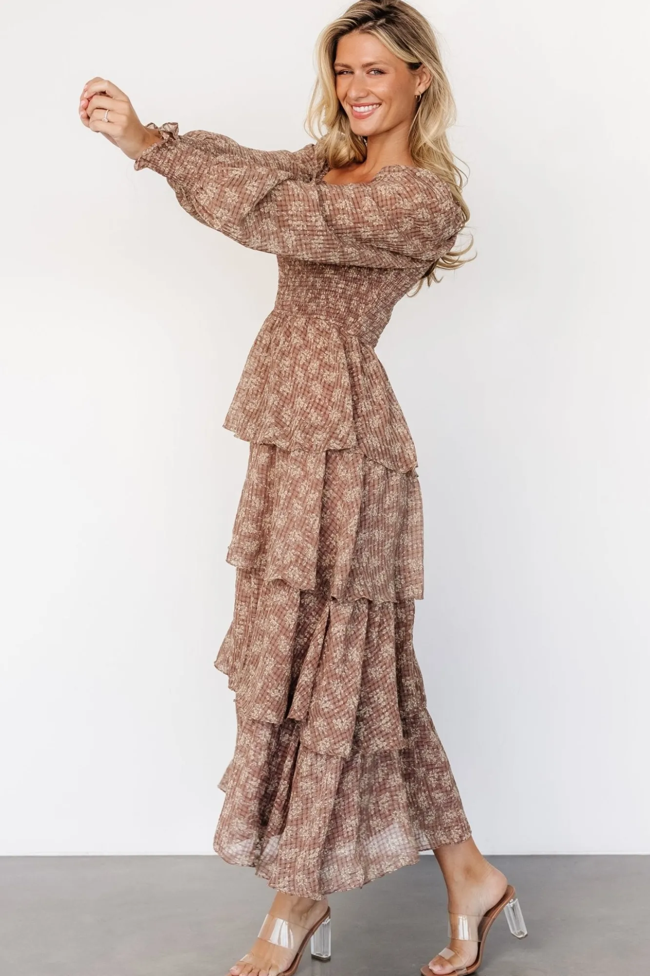 Baltic Born Miranda Tiered Maxi Dress | Latte Floral