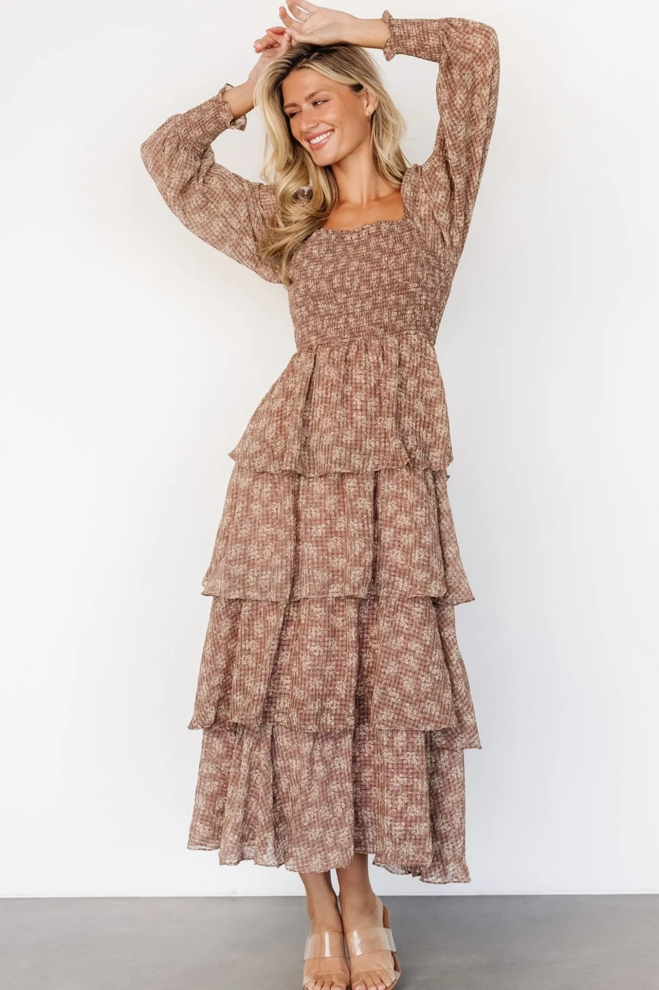 Baltic Born Miranda Tiered Maxi Dress | Latte Floral