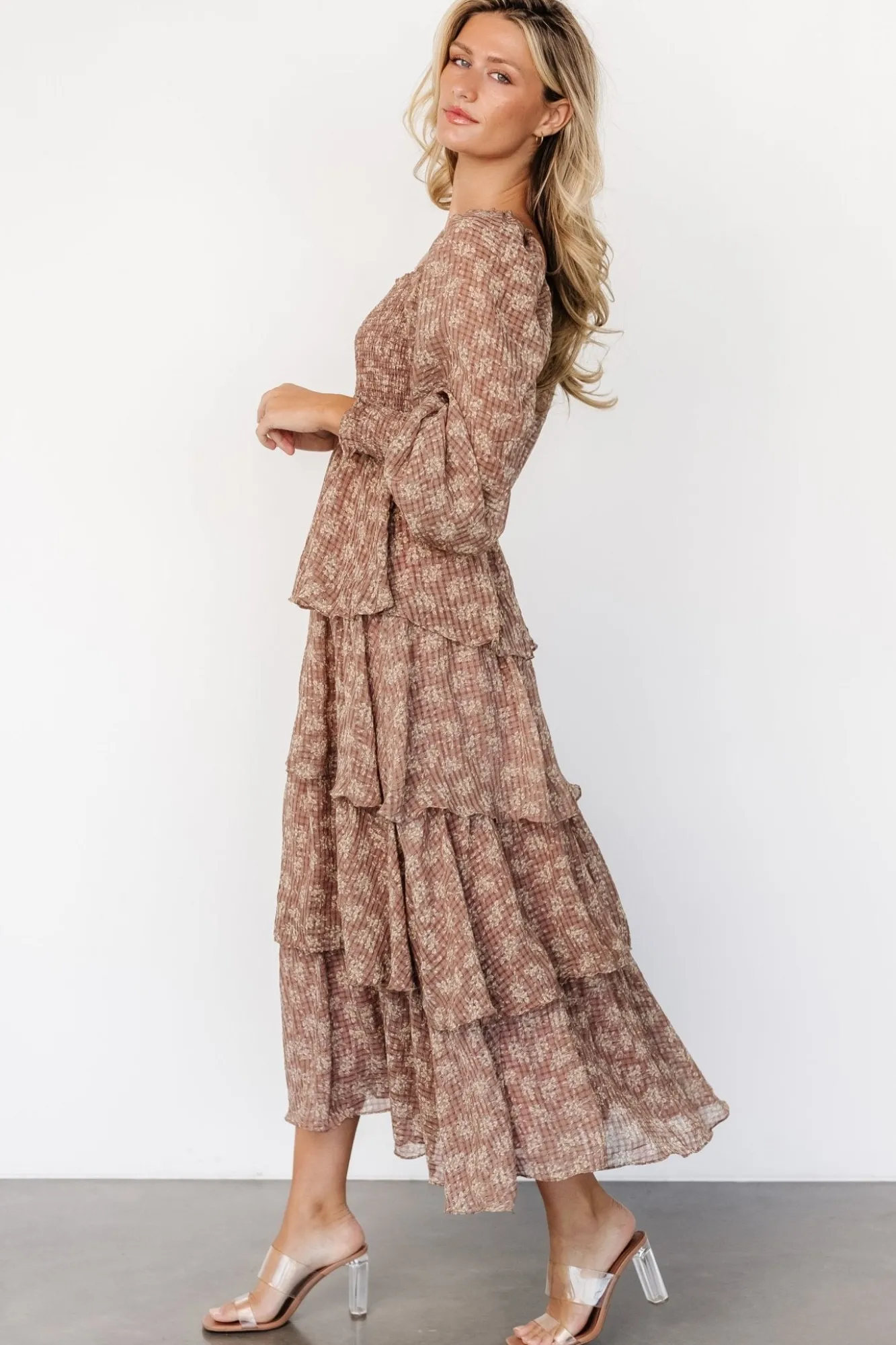 Baltic Born Miranda Tiered Maxi Dress | Latte Floral
