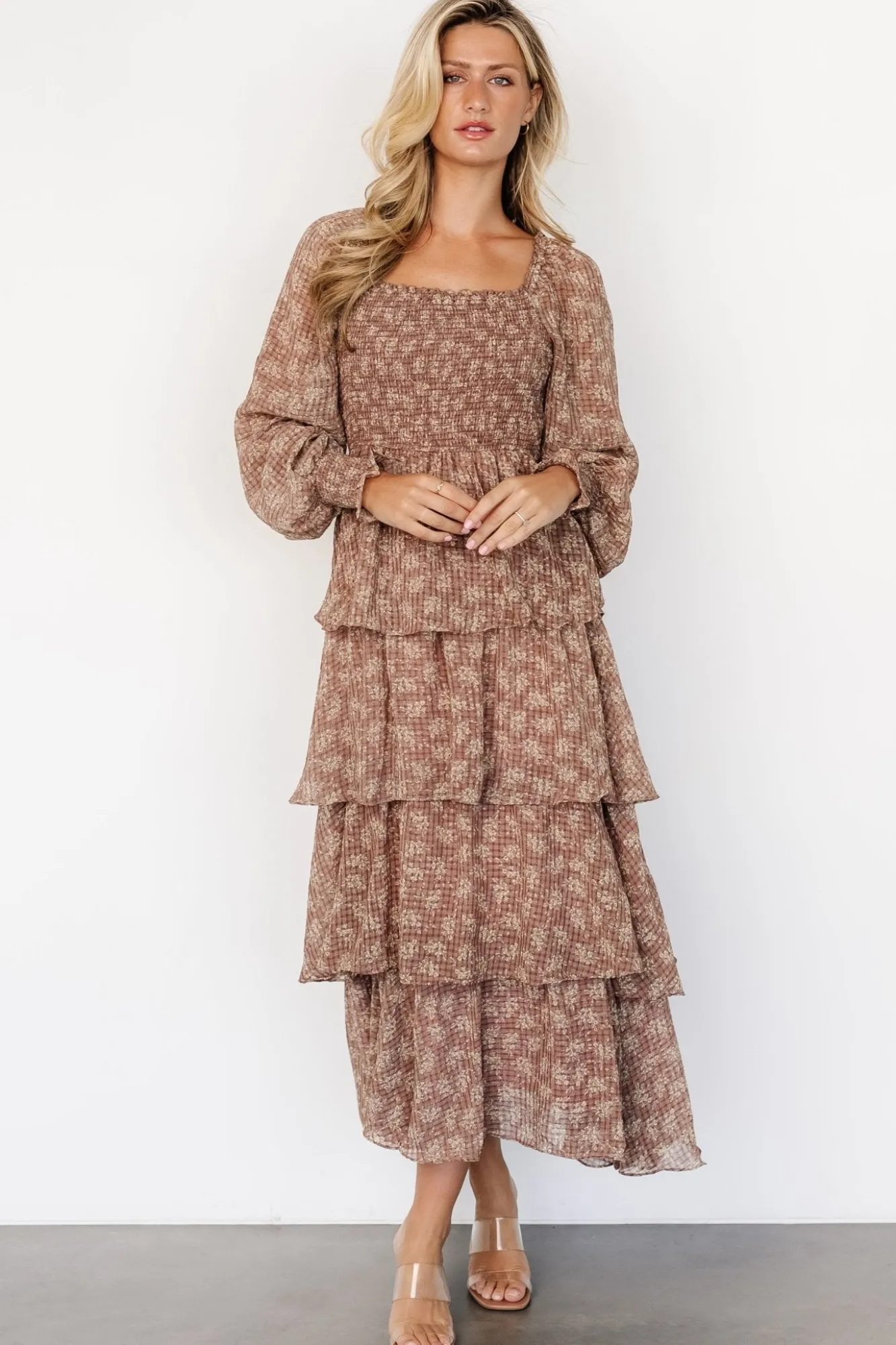 Baltic Born Miranda Tiered Maxi Dress | Latte Floral