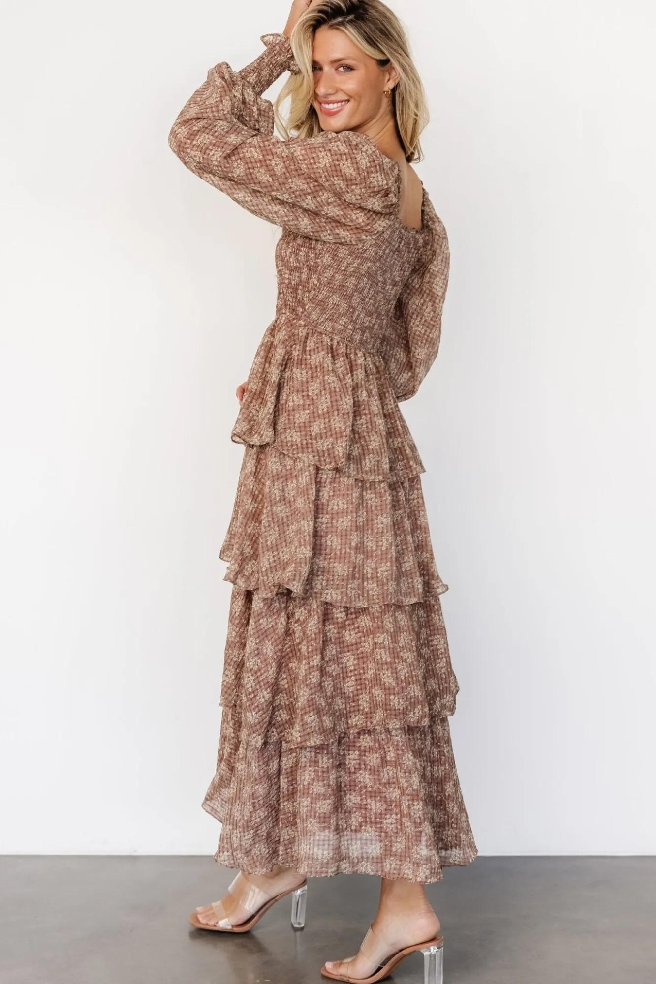 Baltic Born Miranda Tiered Maxi Dress | Latte Floral