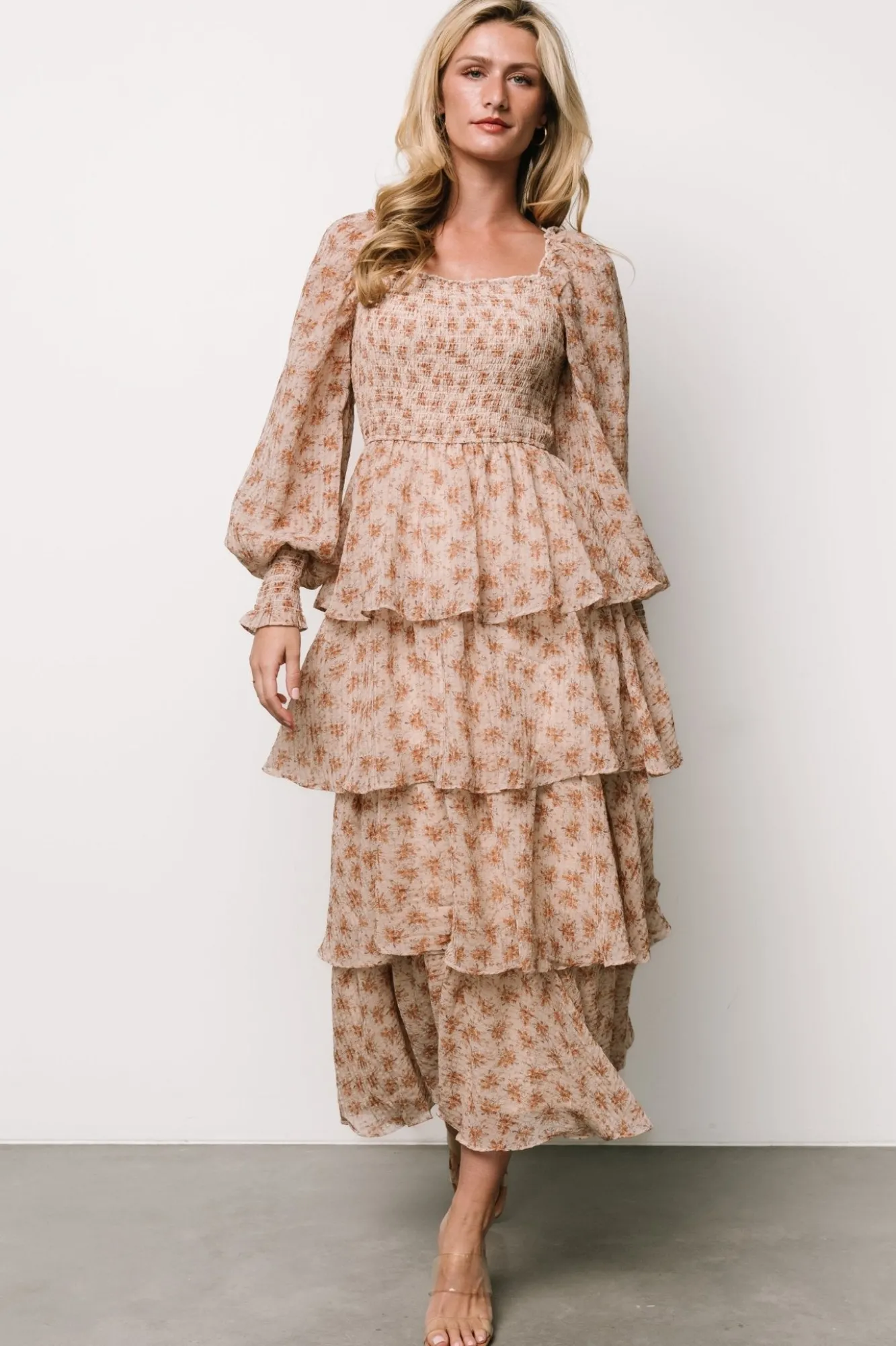 Baltic Born Miranda Tiered Maxi Dress | Taupe Floral