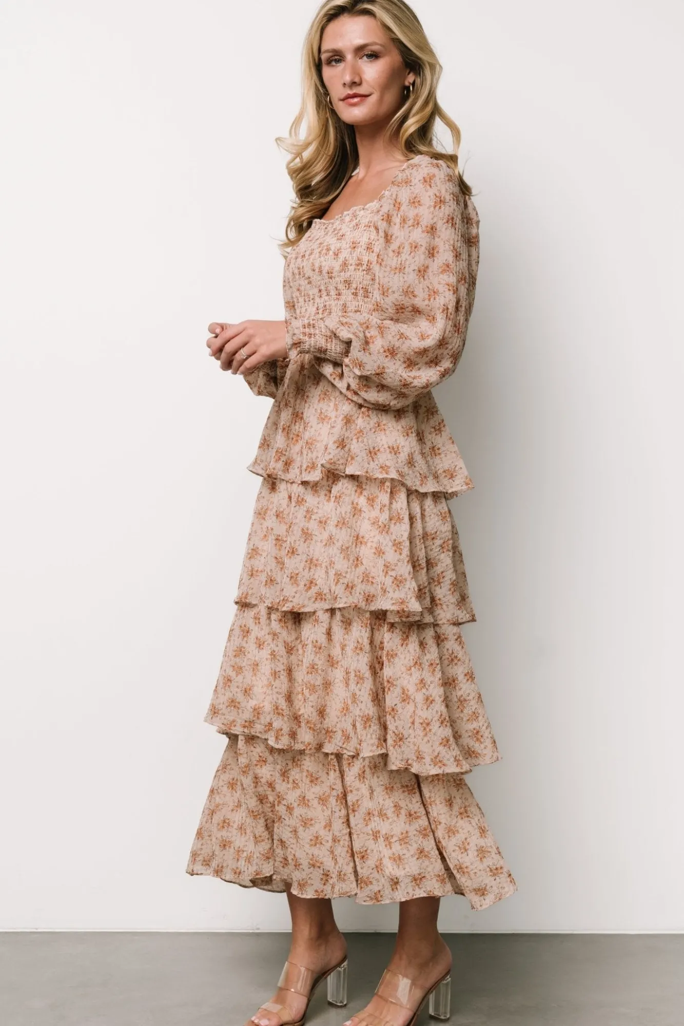 Baltic Born Miranda Tiered Maxi Dress | Taupe Floral