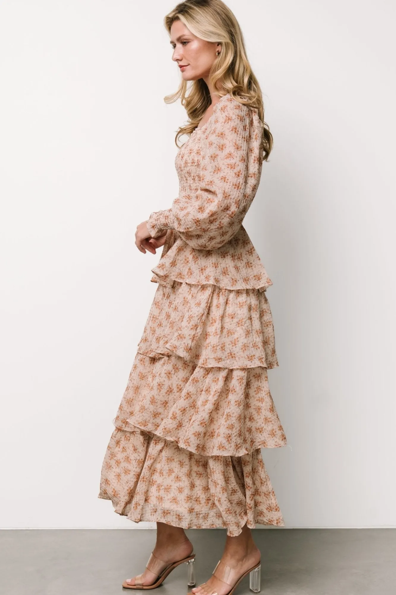 Baltic Born Miranda Tiered Maxi Dress | Taupe Floral