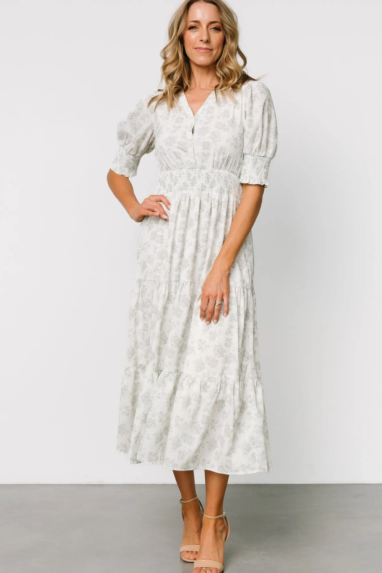Baltic Born Miriam Midi Dress | Light Sage Floral