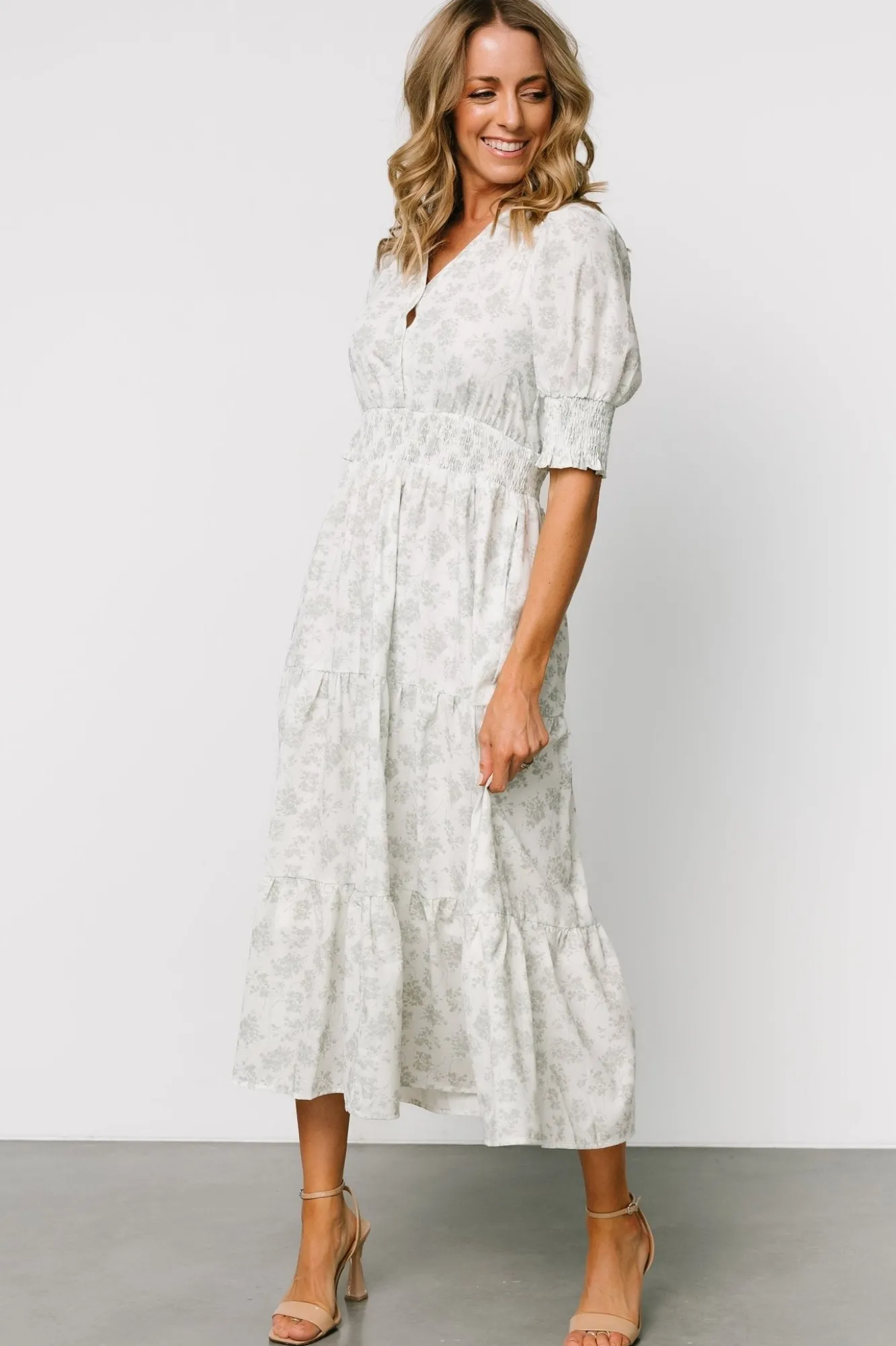 Baltic Born Miriam Midi Dress | Light Sage Floral