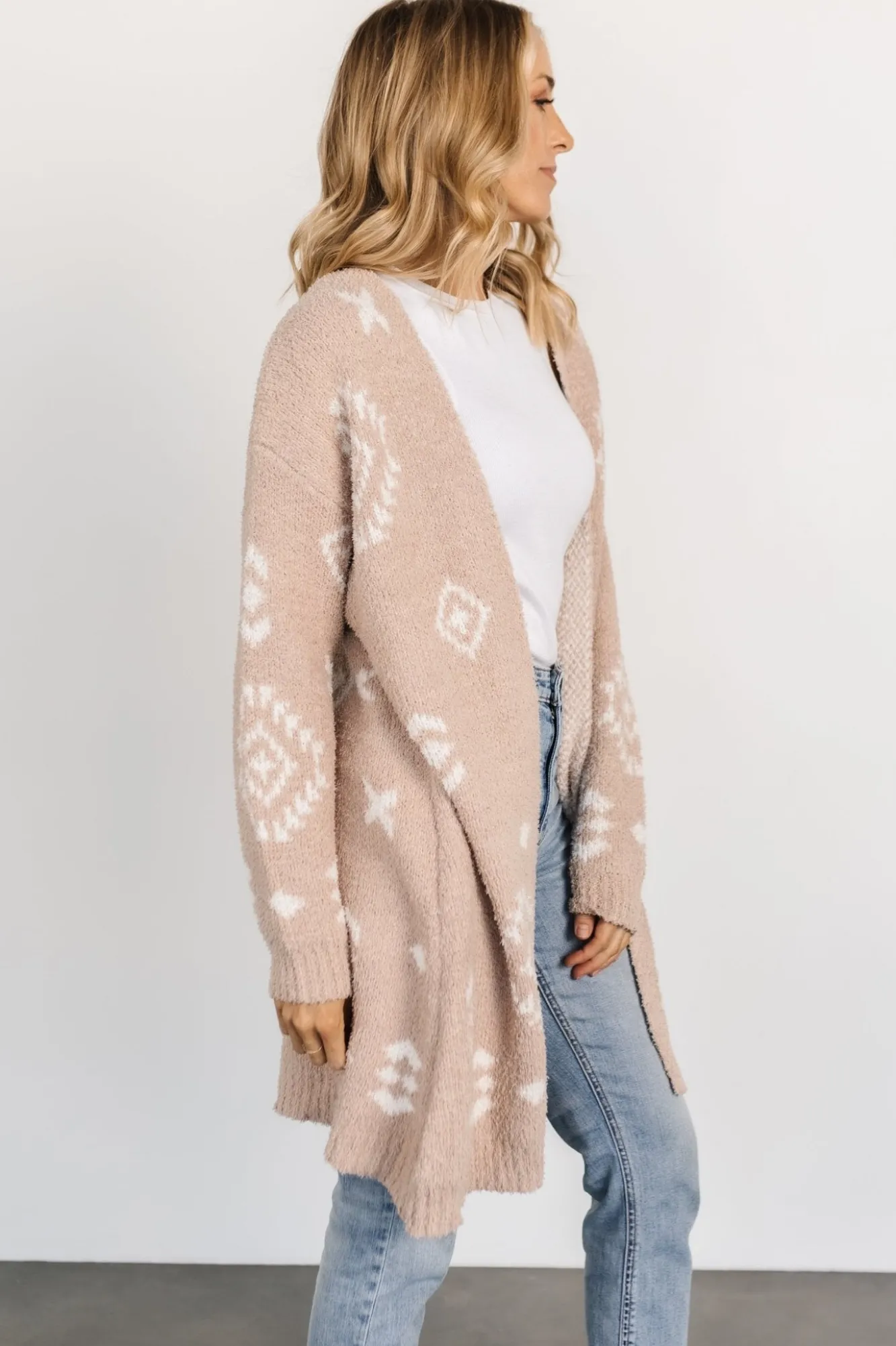 Baltic Born Missoula Oversized Cardigan | Sand + Off White