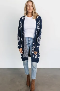 Baltic Born Missoula Oversized Cardigan | Navy + Ivory