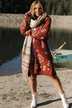 Baltic Born Missoula Oversized Cardigan | Rust + Beige