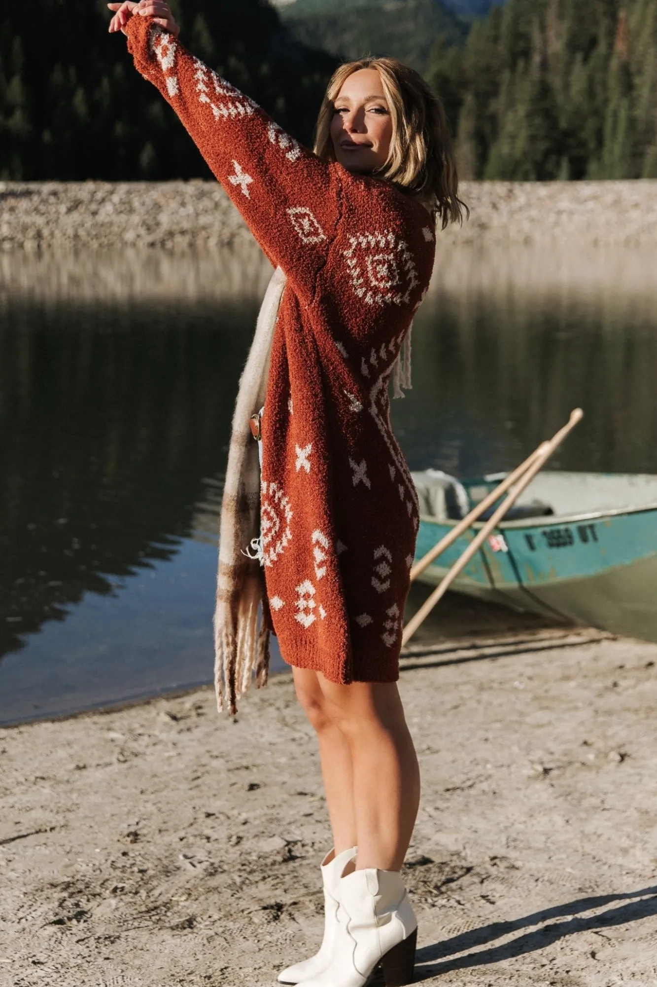 Baltic Born Missoula Oversized Cardigan | Rust + Beige