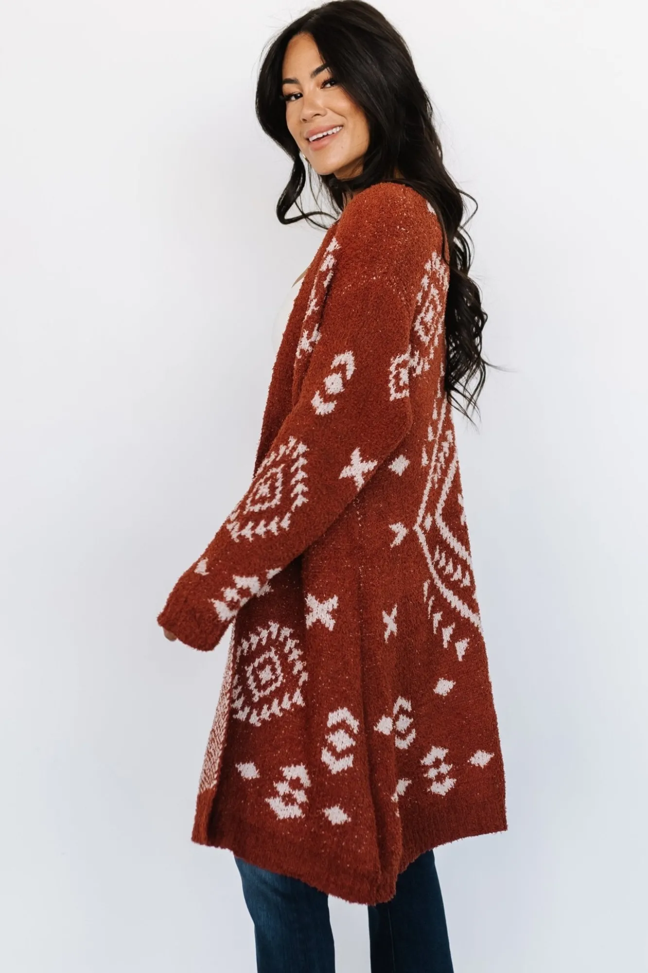 Baltic Born Missoula Oversized Cardigan | Rust + Beige