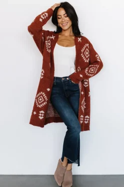 Baltic Born Missoula Oversized Cardigan | Rust + Beige