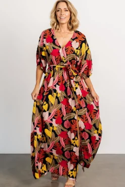 Baltic Born Moira Kimono Maxi Dress | Navy Multi Print