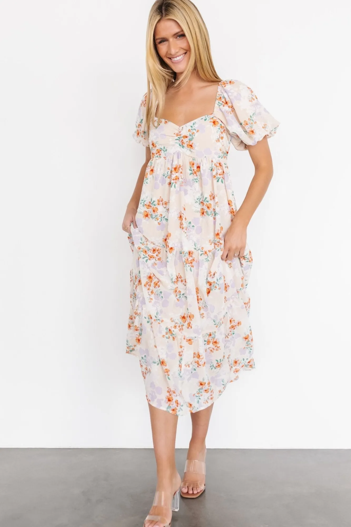 Baltic Born Molly Midi Dress | Cream Floral
