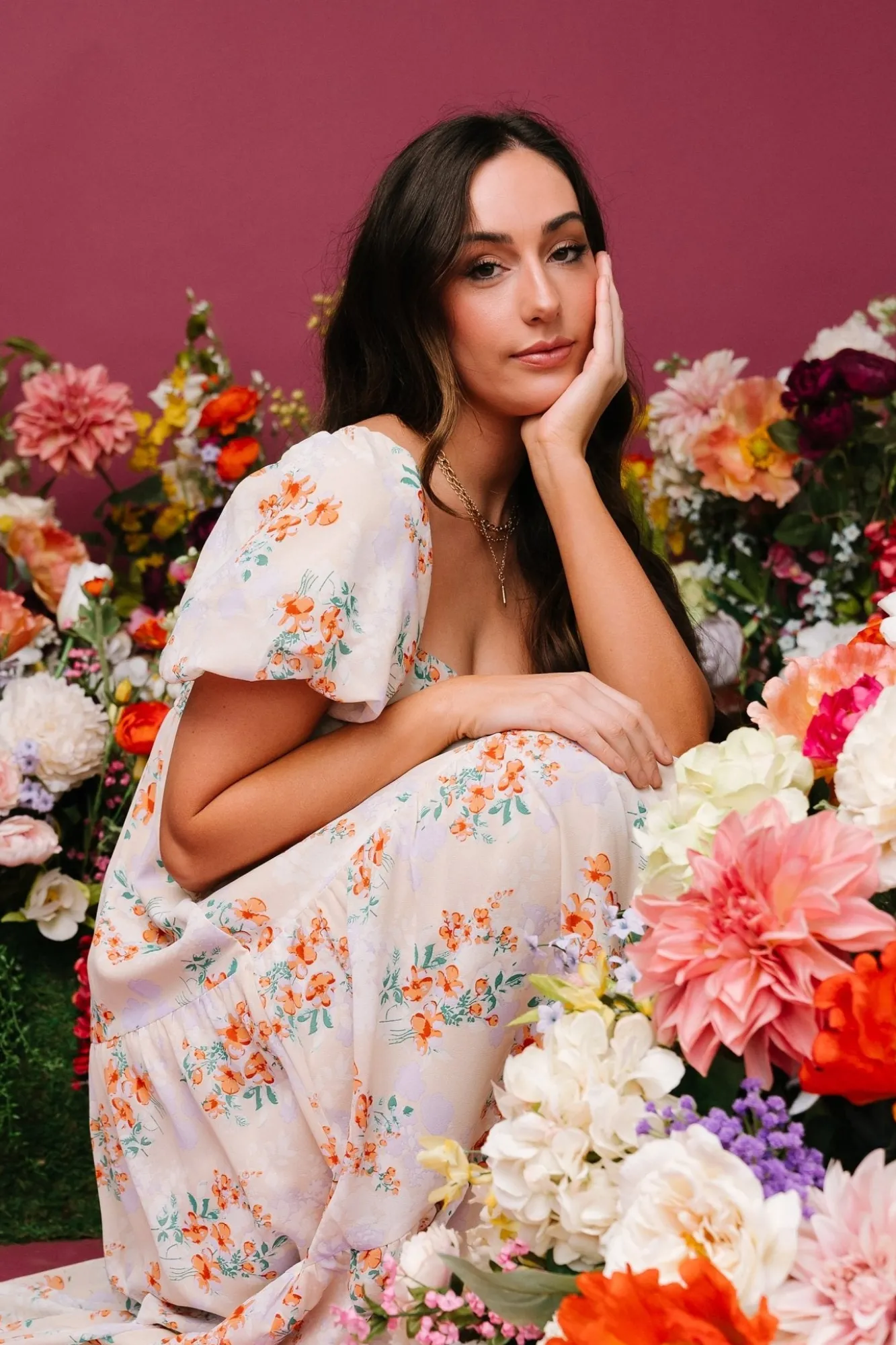Baltic Born Molly Midi Dress | Cream Floral