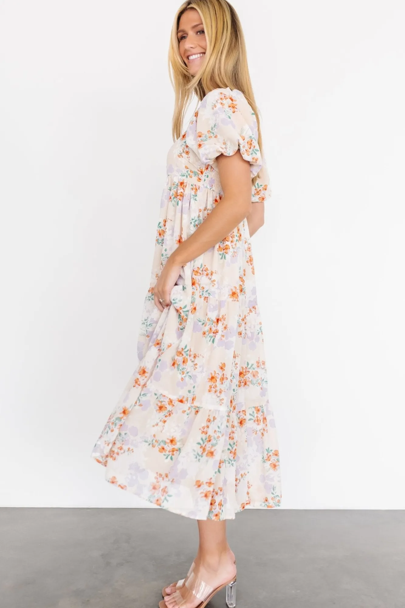 Baltic Born Molly Midi Dress | Cream Floral