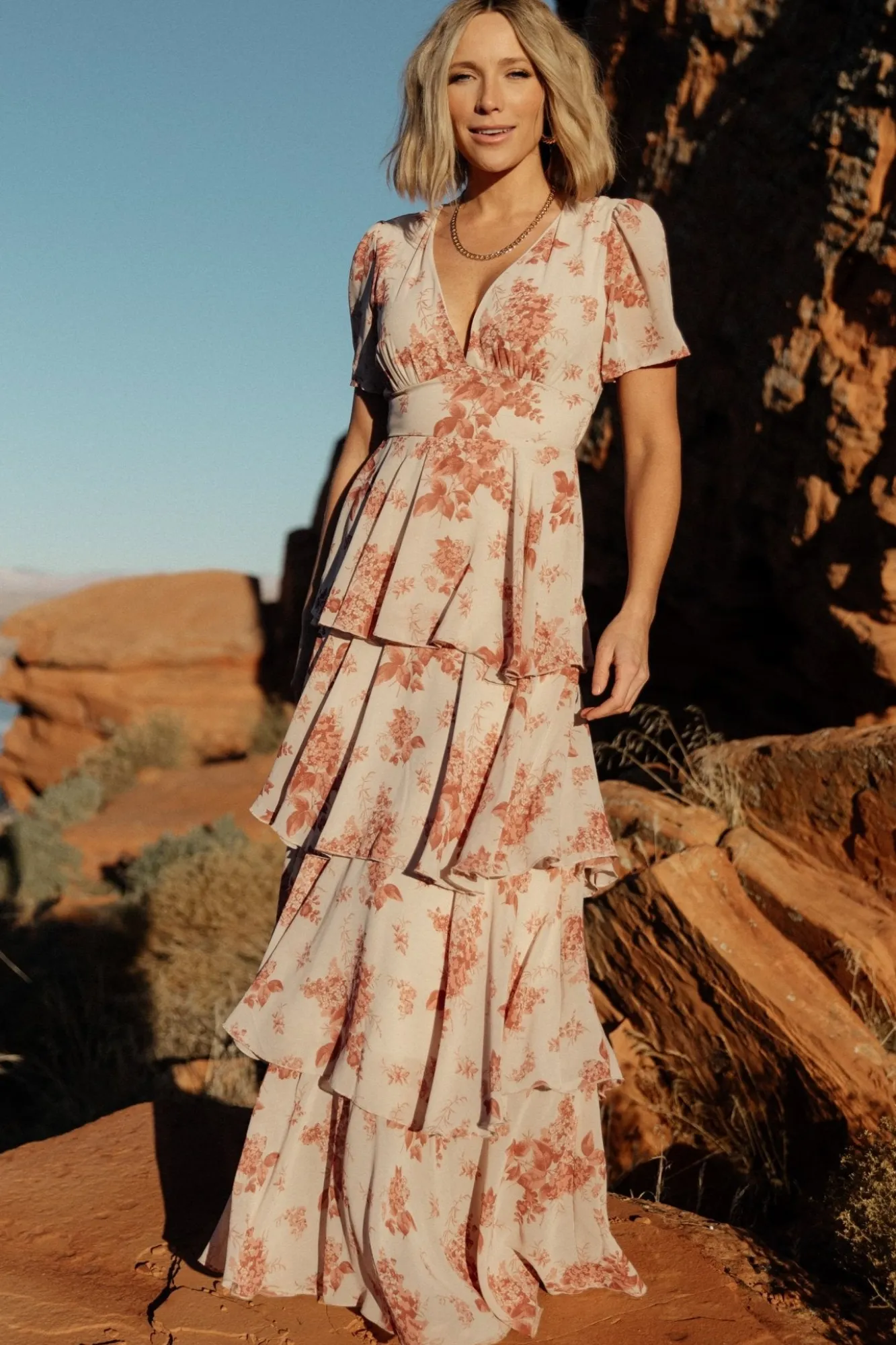 Baltic Born Montaigne Ruffle Maxi Dress | Rose Floral