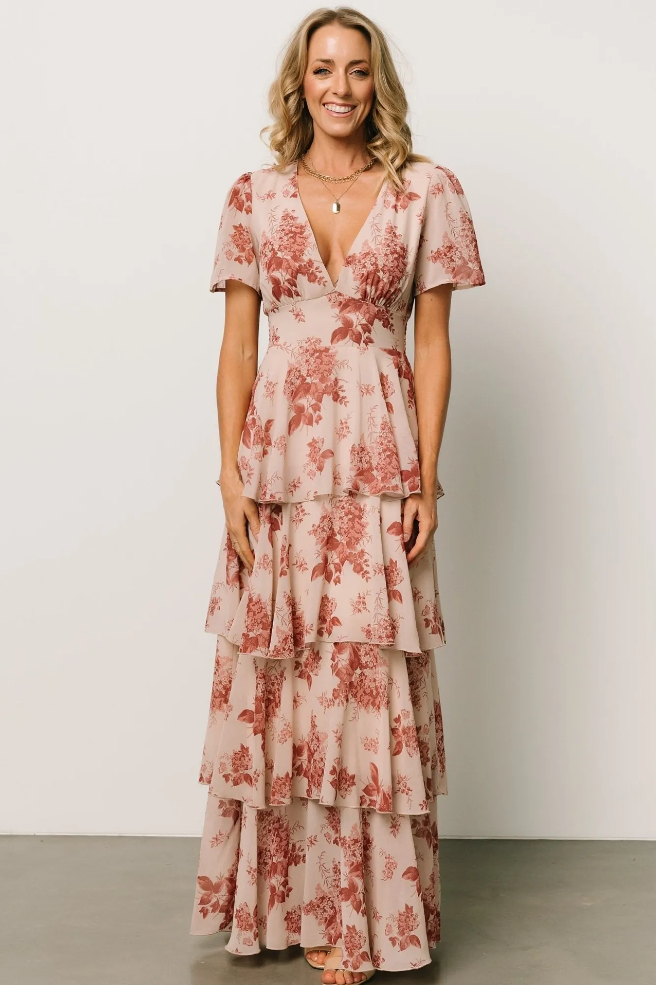 Baltic Born Montaigne Ruffle Maxi Dress | Rose Floral
