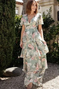Baltic Born Montaigne Ruffle Maxi Dress | Sage Floral