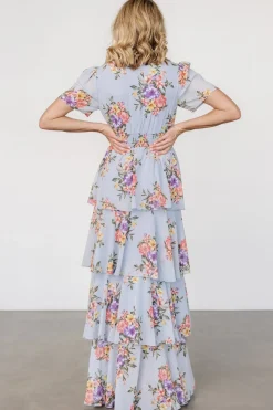 Baltic Born Montaigne Ruffle Maxi Dress | Light Blue Floral