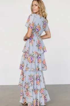 Baltic Born Montaigne Ruffle Maxi Dress | Light Blue Floral