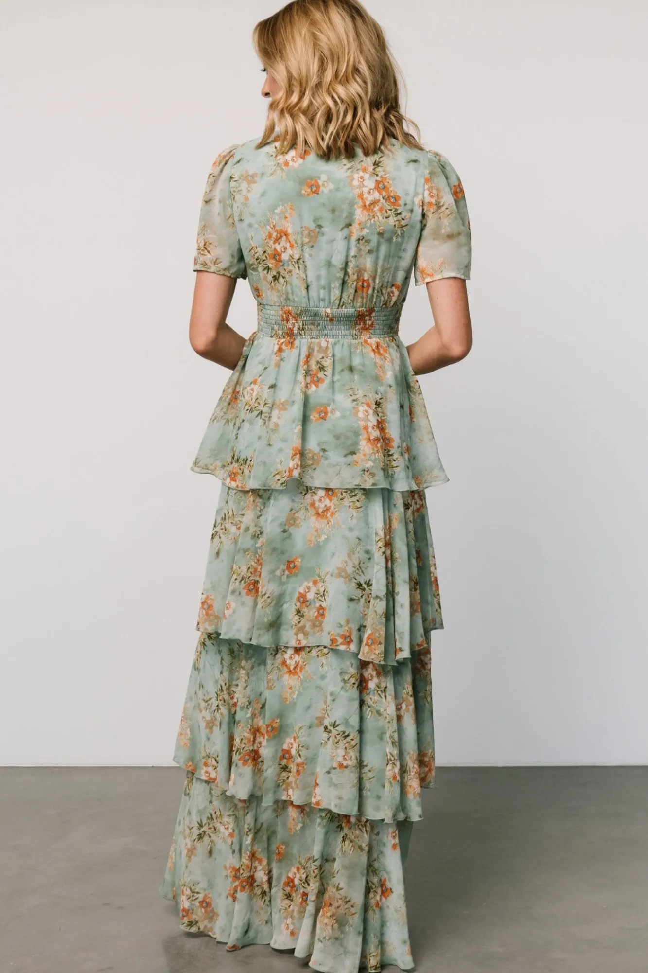 Baltic Born Montaigne Ruffle Maxi Dress | Blue Sage Floral