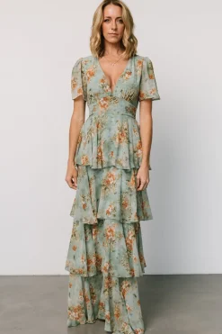 Baltic Born Montaigne Ruffle Maxi Dress | Blue Sage Floral