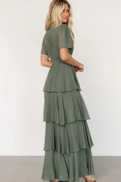 Baltic Born Montaigne Ruffle Maxi Dress | Dark Sage