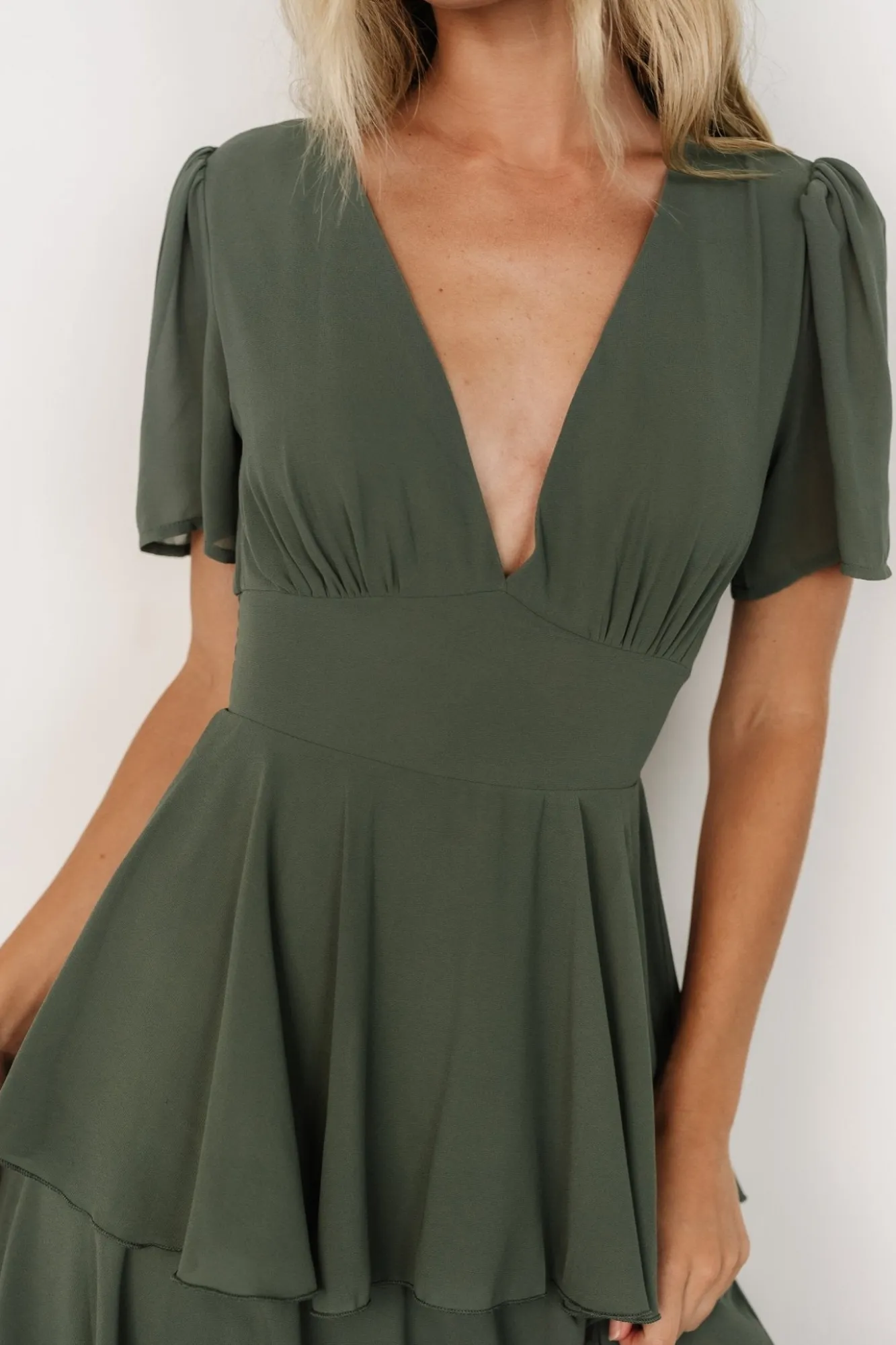 Baltic Born Montaigne Ruffle Maxi Dress | Dark Sage